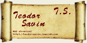 Teodor Savin vizit kartica